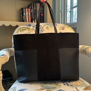 Tory Burch Block T Tote - Leather and Suede
